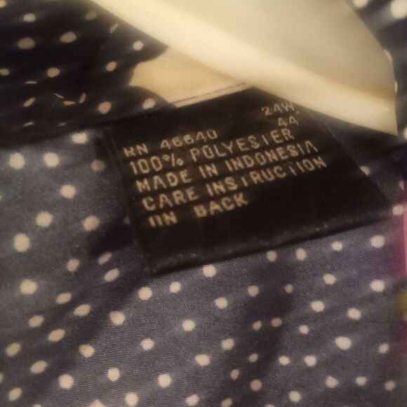 Vintage Women's Plus Size Dark Floral Polkadot Button Down Shirt Sz 24W - Picture 5 of 6